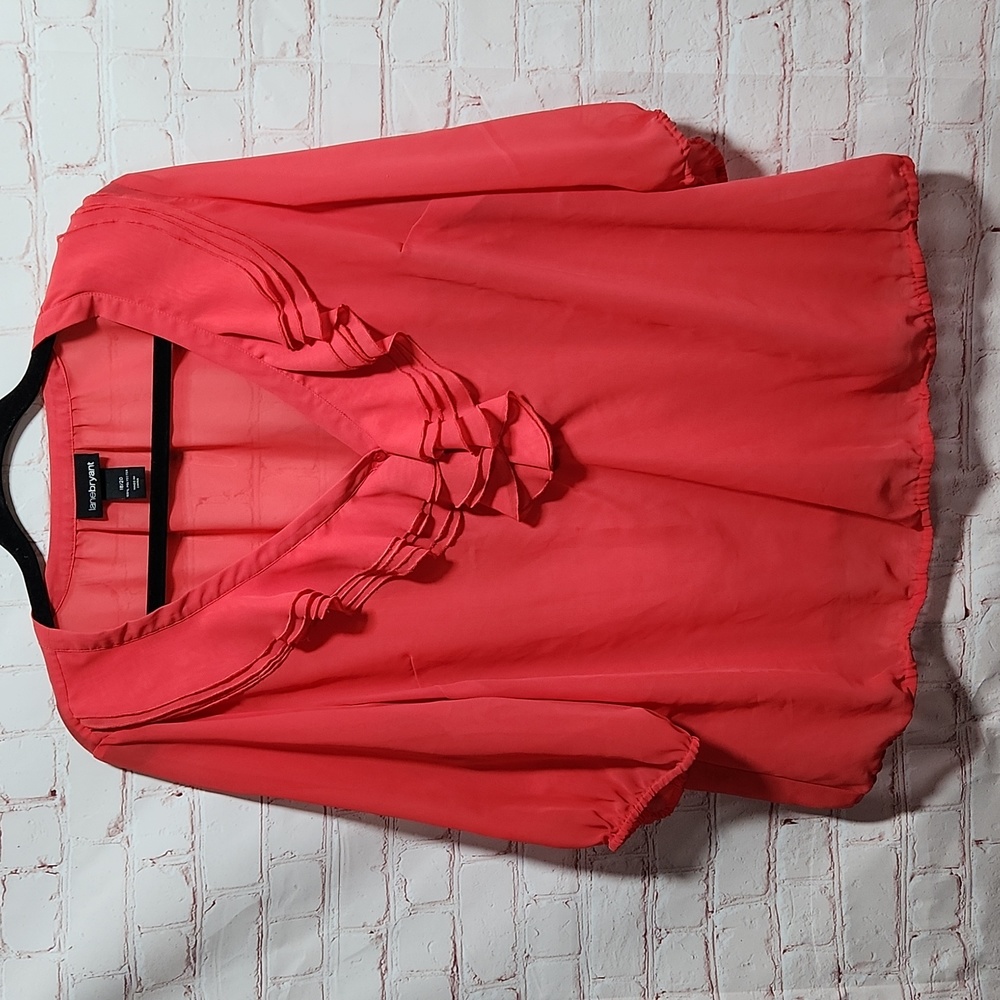 LANE BRYANT Sheer Ruffle Blouse